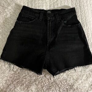 BDG black denim shorts